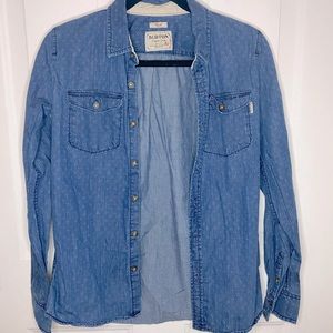 Burton Long Sleeve Jean Button Up Shirt- Size Small